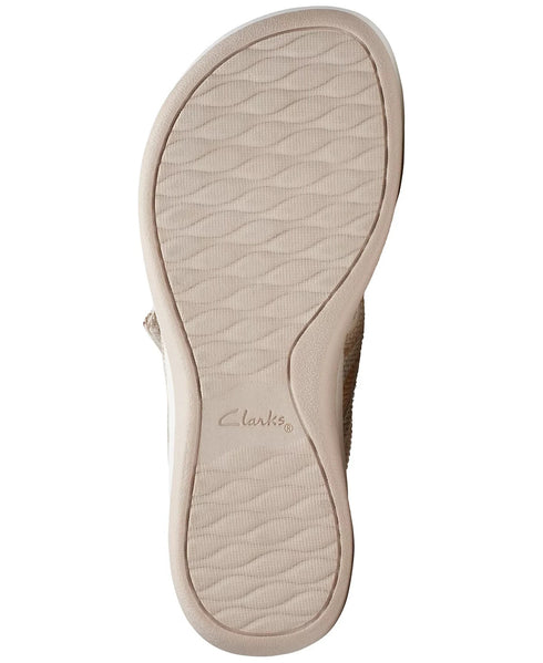 Woman's Sandals Clarks Cloudsteppers Arla Wave Sandal Beige Size 9M